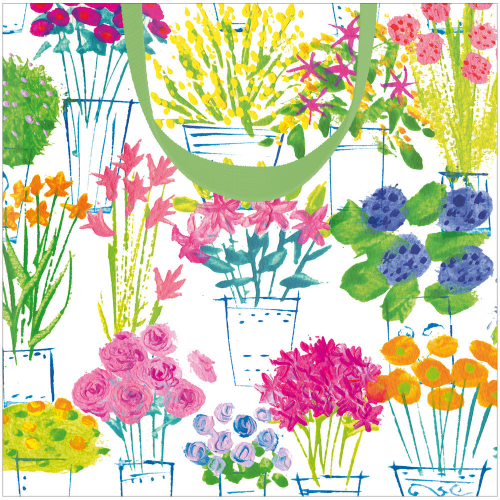 Bolsa de regalo estampada flores pequeña