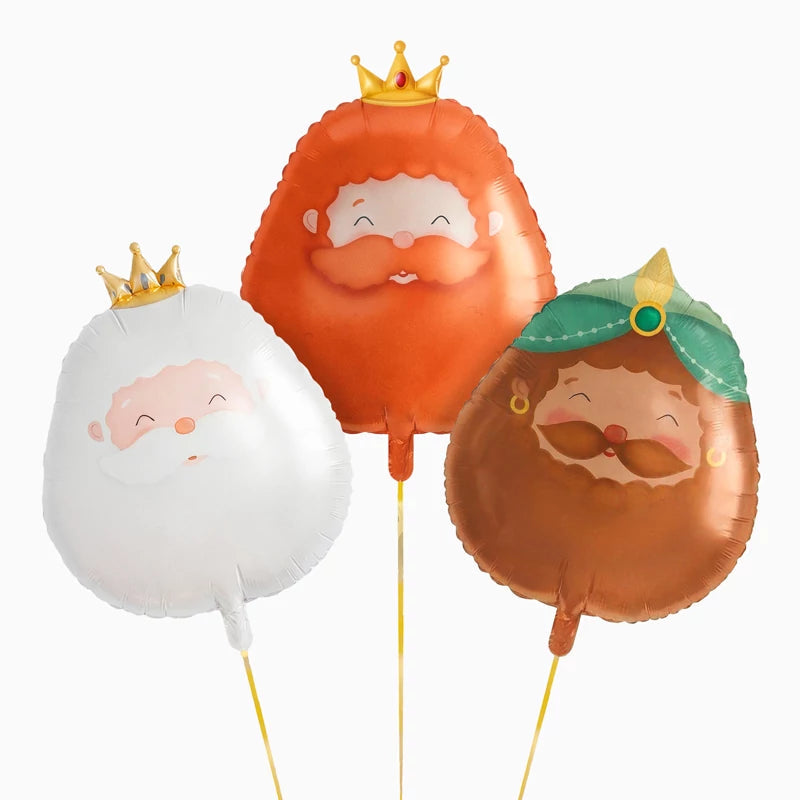Globos cabezas Reyes Magos petit- pack 3 uds.