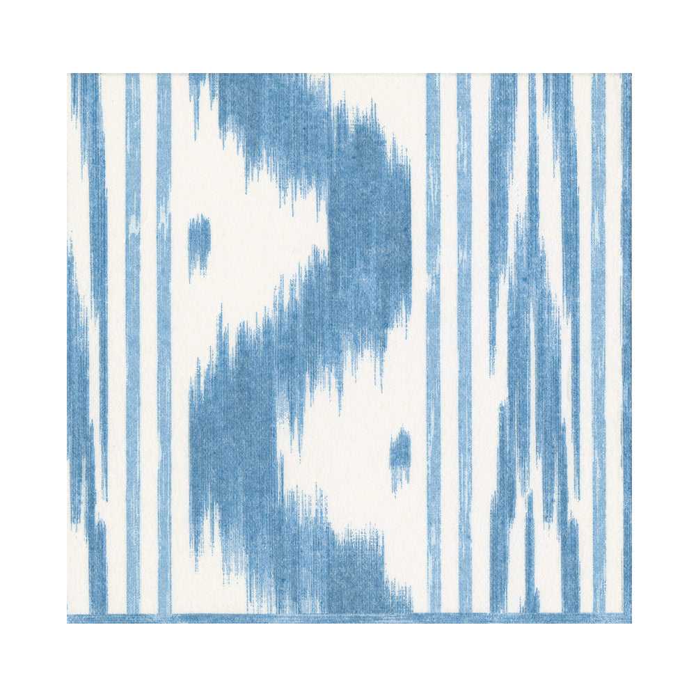 Servilletas medianas estampado tipo Ikat azul- pack 20 uds.