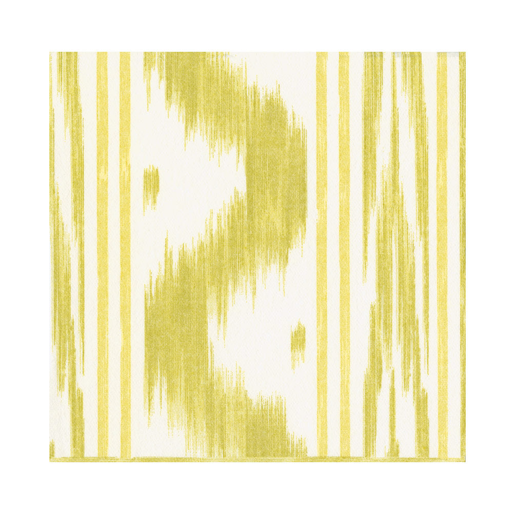 Servilletas medianas estampado tipo Ikat verde lima- pack 20 uds.