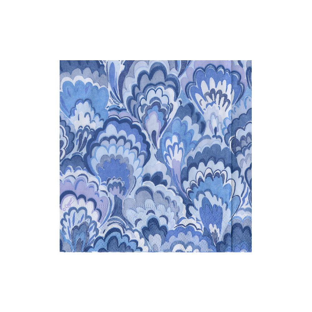 Servilletas pequeñas marmoladas azul- pack 20 uds.