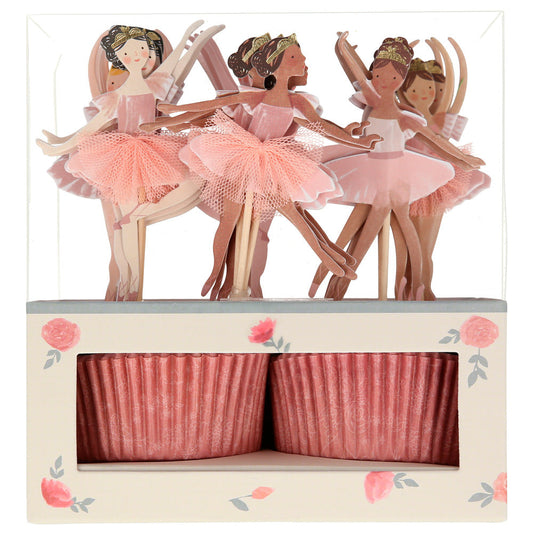 Set de cupcakes ballet - pack 24 uds.