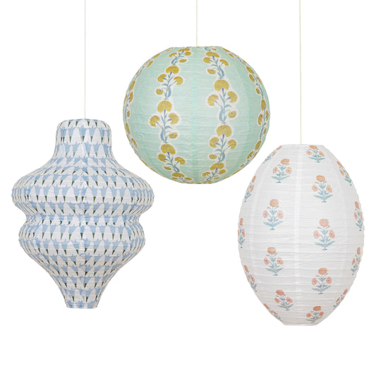Farolillos de papel estampados colección Molly Mahon- pack 3 uds.