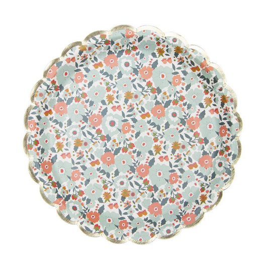 Platos pequeños festoneados de flores- pack 8 uds.