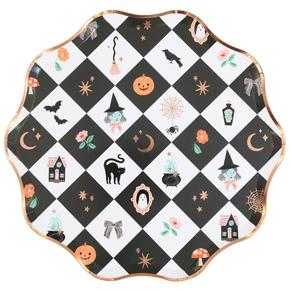 Platos iconos Halloween rombos grande - pack 16 uds.