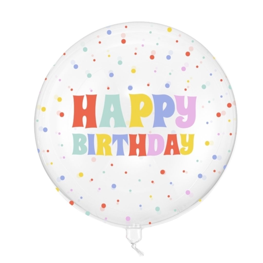 Globo burbuja grande -Happy Birthday-