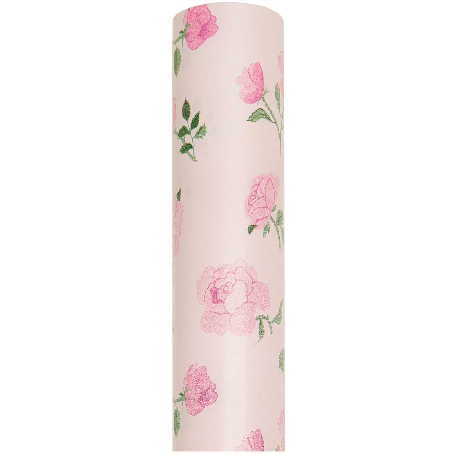 Rollo de papel de regalo rosa pastel estampado flores- 70cm x 2m