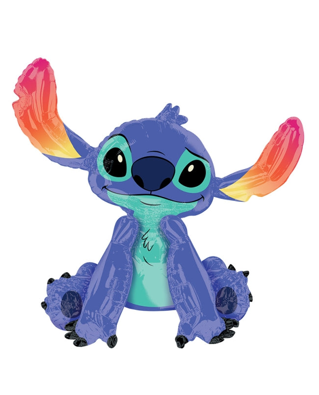 Globo foil Stitch 3D sentado en el suelo