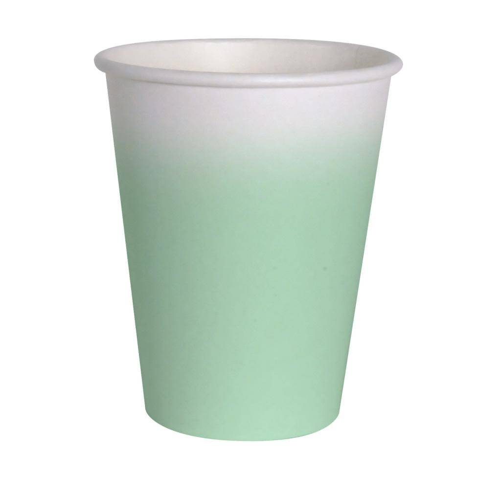 Vaso verde degradado compostable - pack 8 uds.