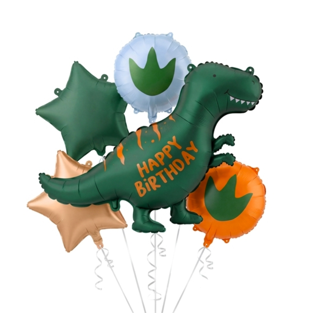 Ramo de globos foil dinosaurio- Happy Birthday-