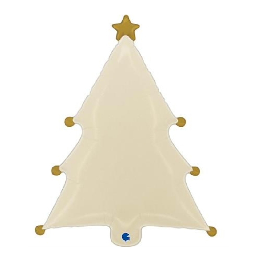 Globo foil árbol de Navidad beige