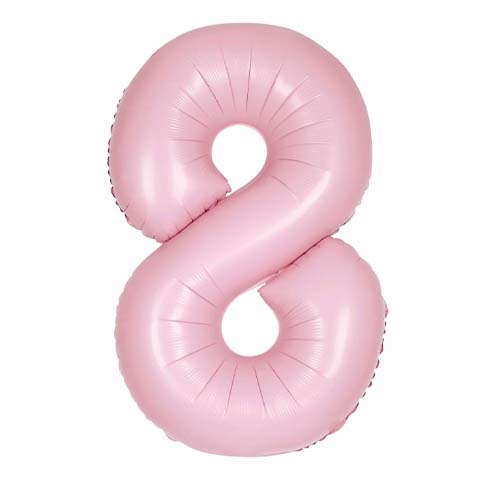 Globo foil número grande rosa mate