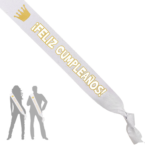 Banda de tela -Feliz Cumpleaños-