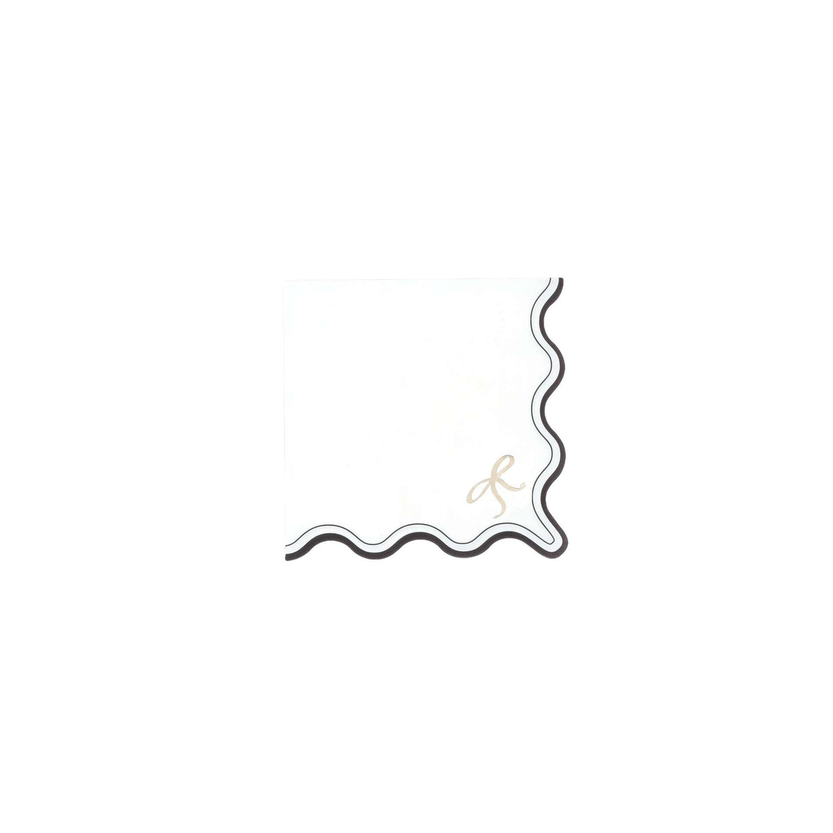 Servilleta pequeña festoneada dibujo lazos- pack 8 uds.
