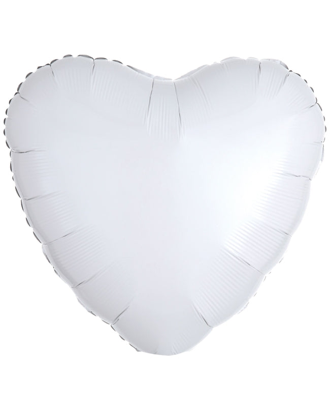 Globo foil corazón pequeño blanco metalizado