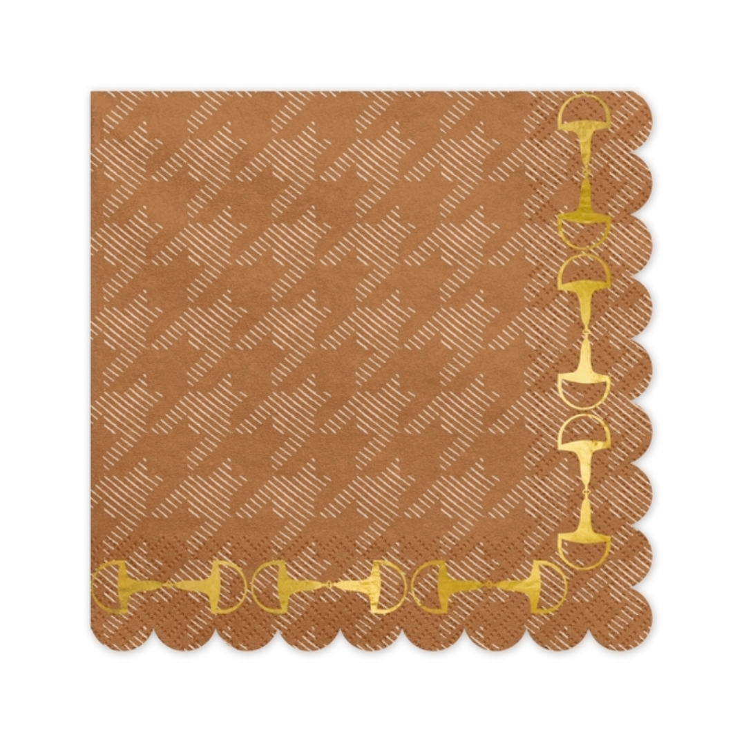 Servilletas grandes estribos de caballos - pack 12 uds.