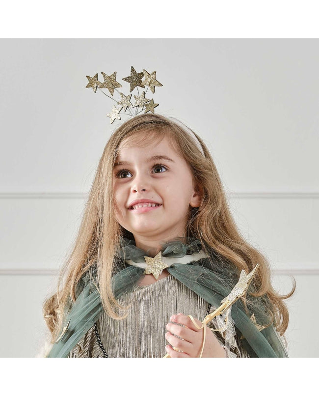 Diadema estrellas dorada