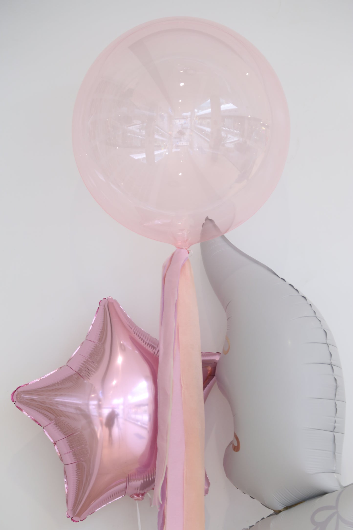 Ramo burbuja comunión rosa