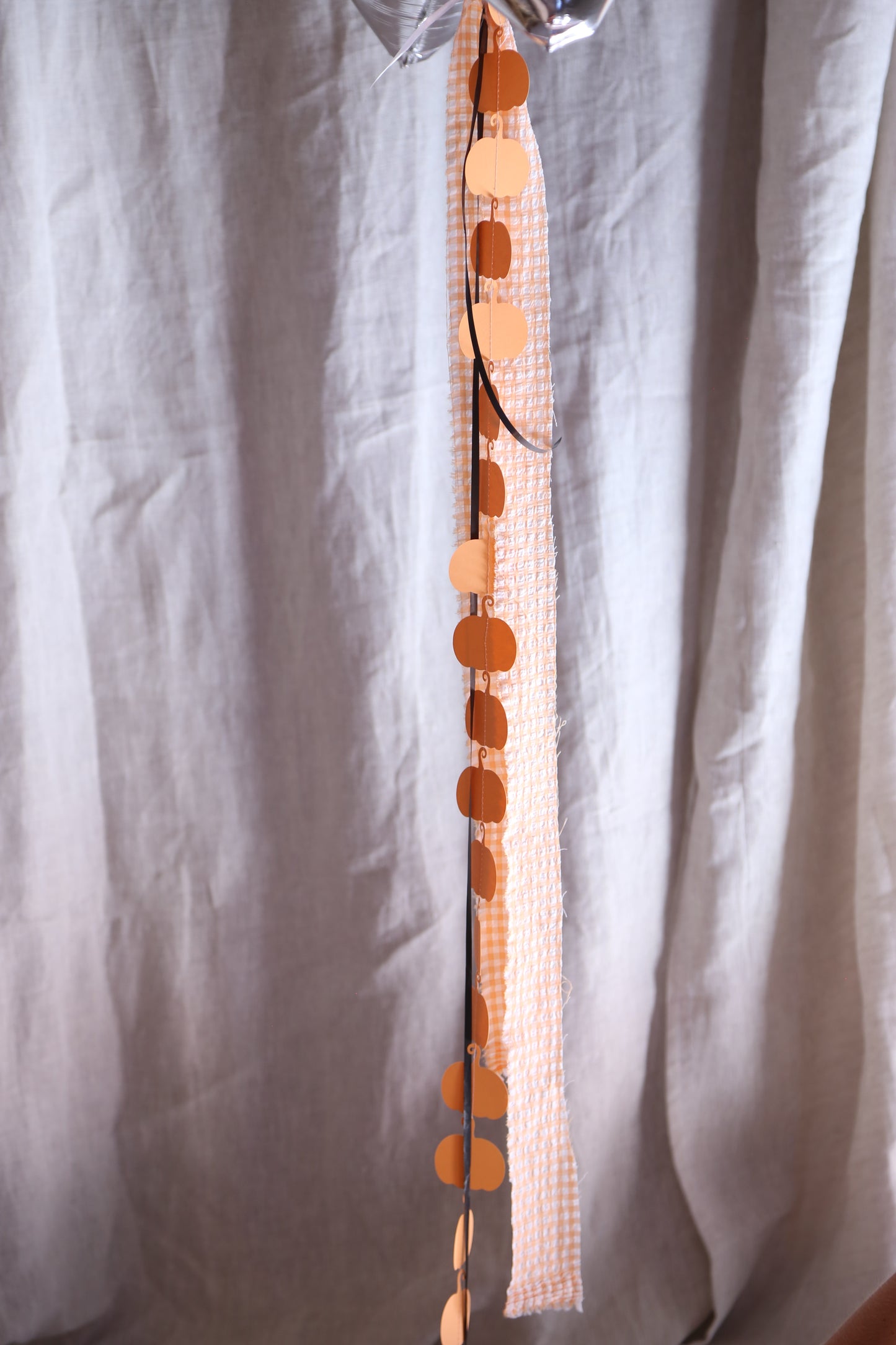 Lazo de tela vichy naranja