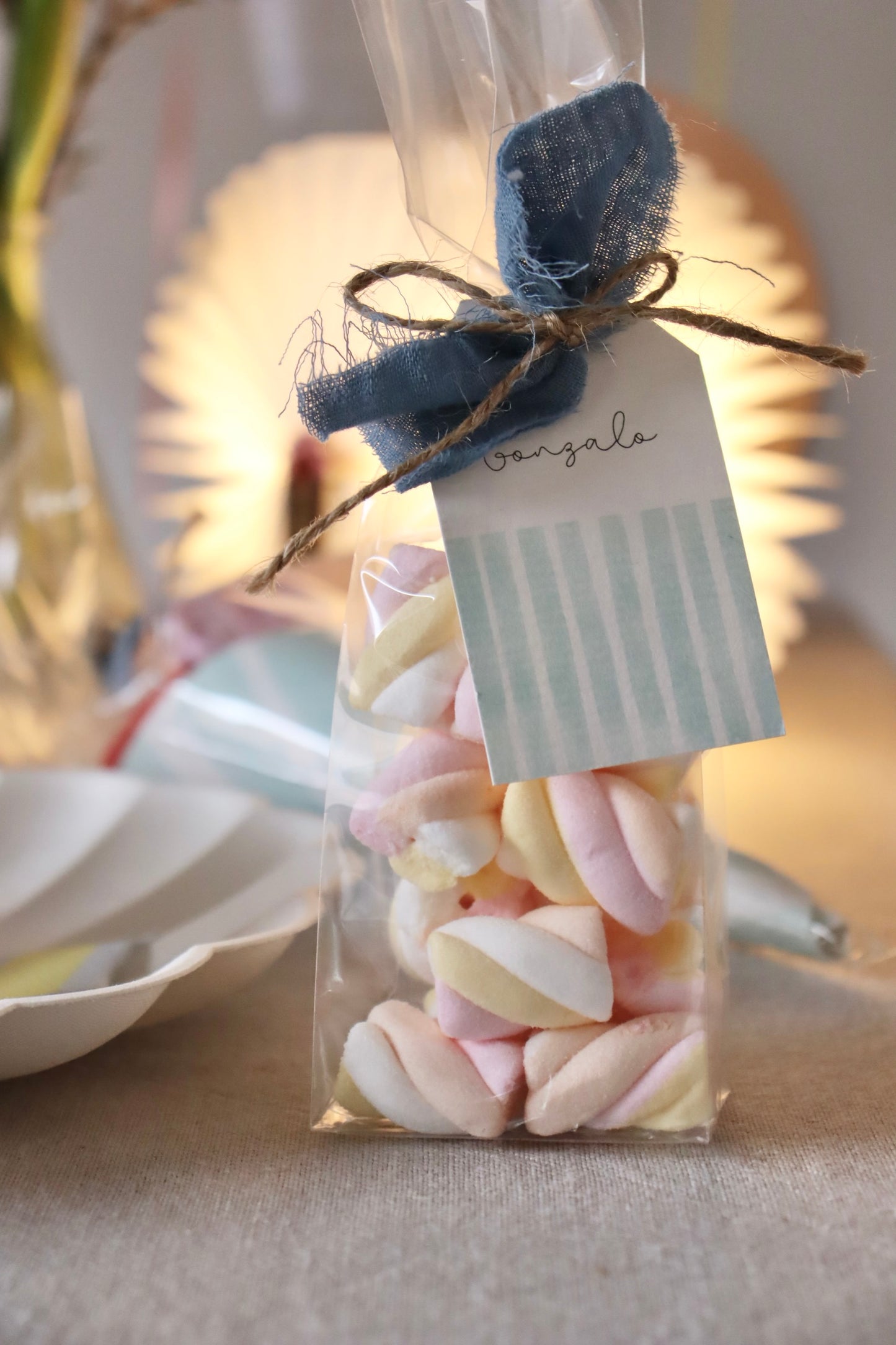 Bolsa nubes con etiqueta