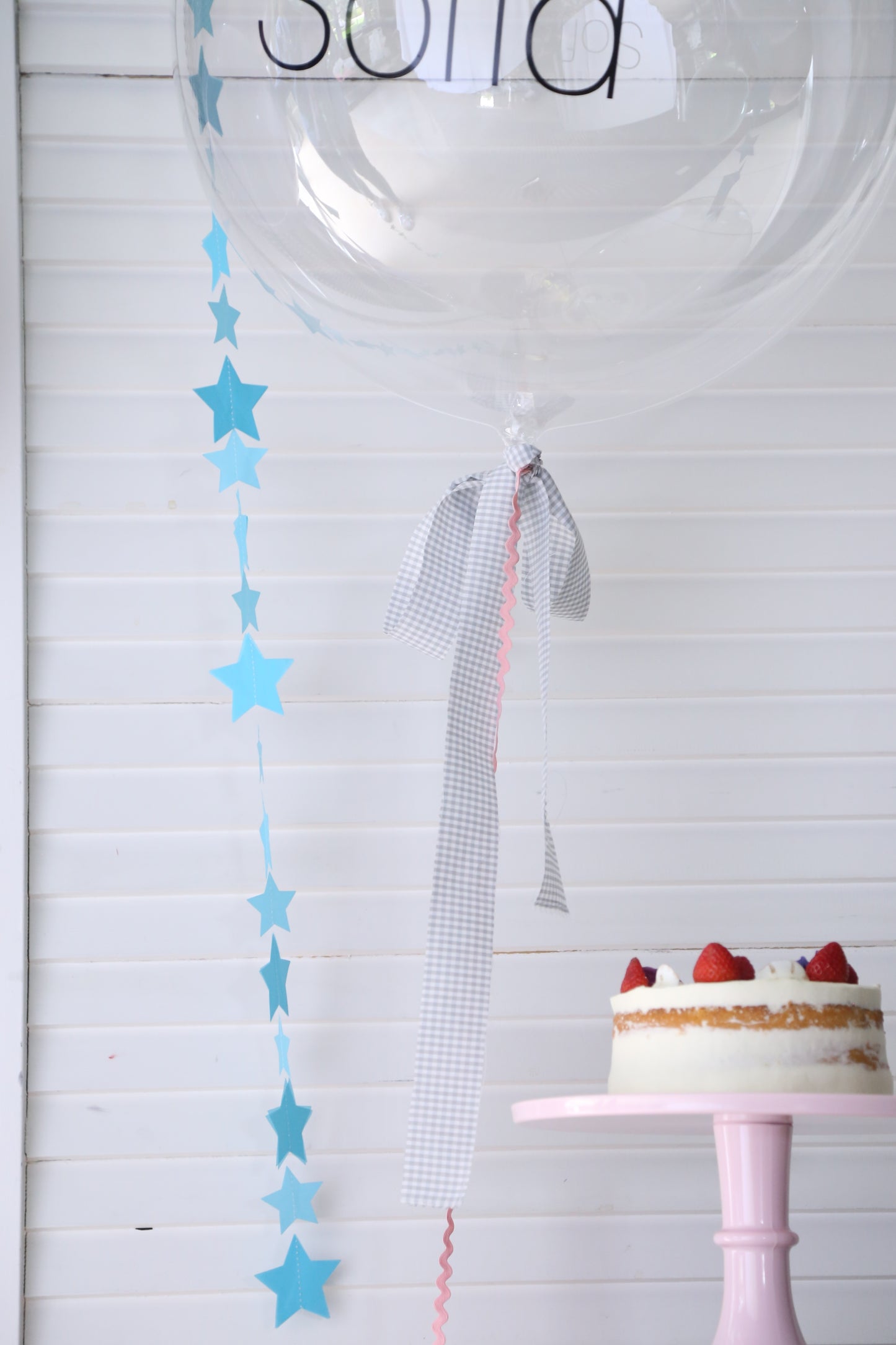 Cinta de globos estrellas azul
