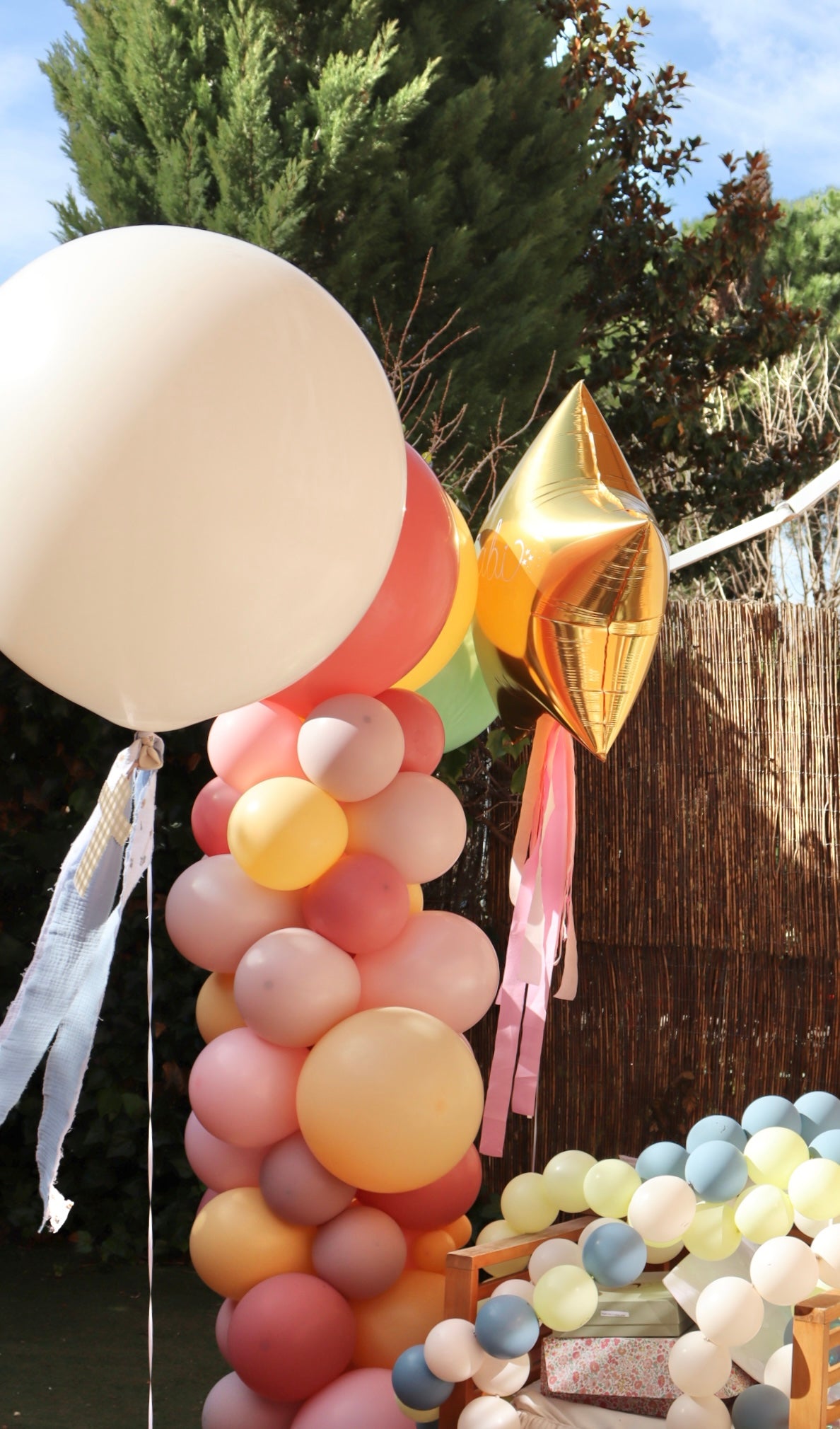 Globo XL Personalizado con Lazos y Cruz de Tela Jo&Co