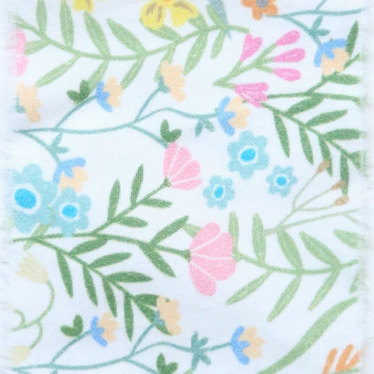 Lazo de tela con flores de colores