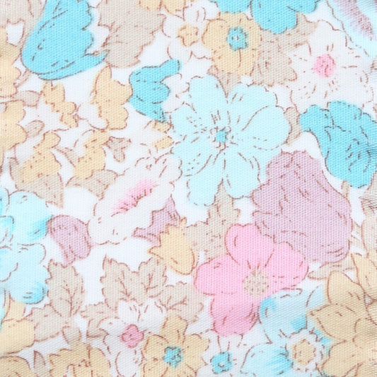 Lazo de tela con flores turquesa