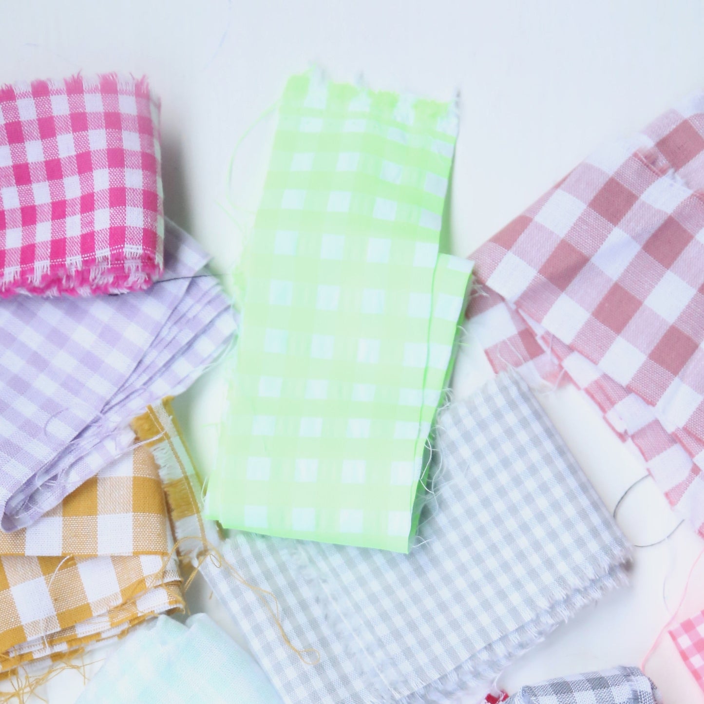 Lazo de tela Vichy verde fluor