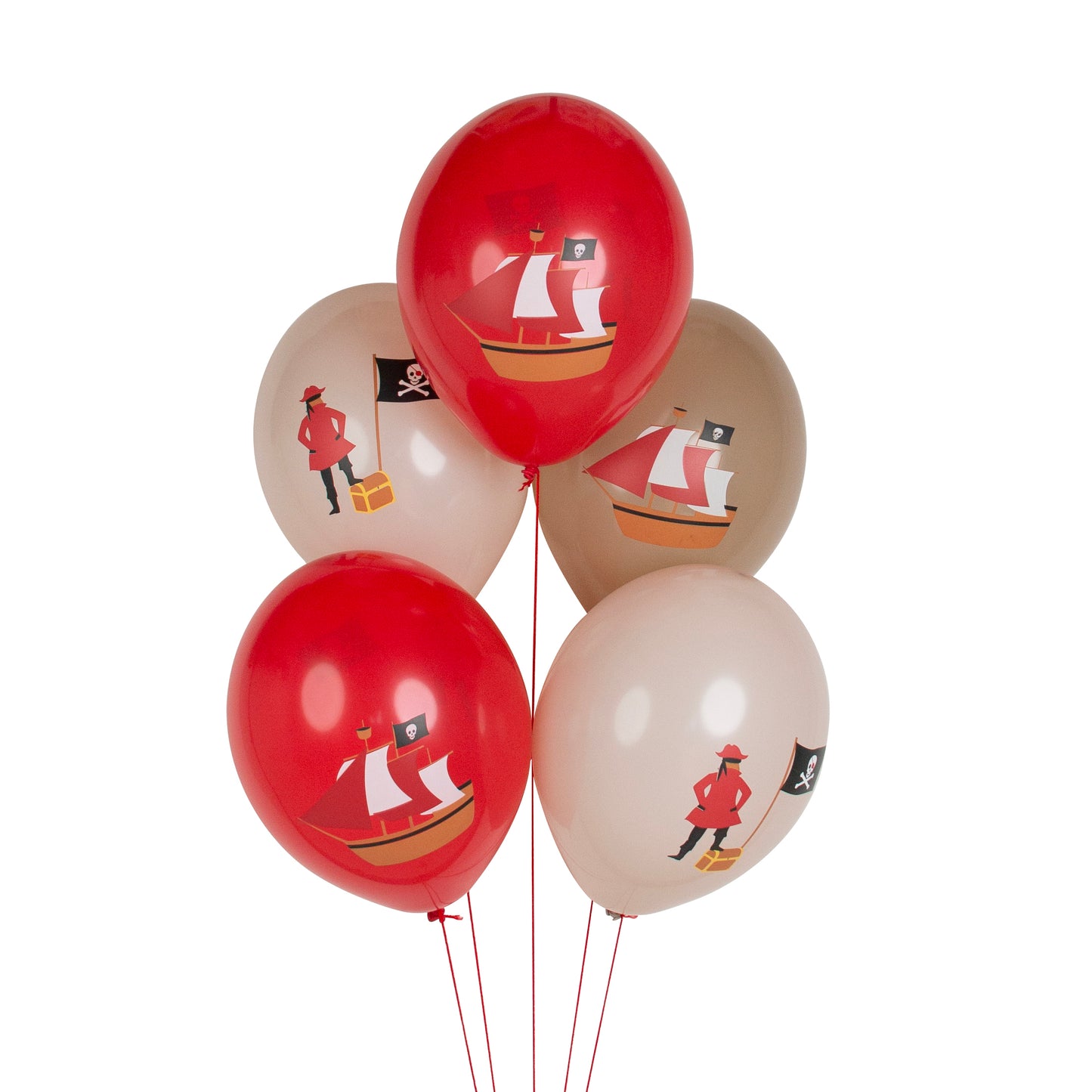 Globos de látex temática piratas- pack 5 uds.