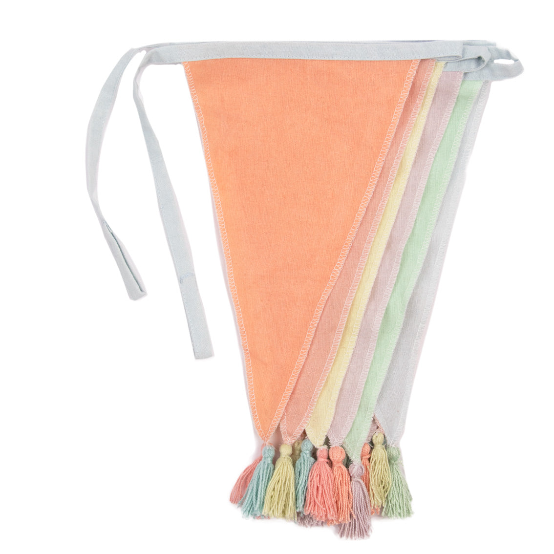 Guirnalda de banderines de tela en colores pastel