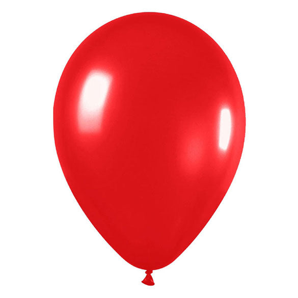 Globo de látex rojo metalizado - pack 12 uds.