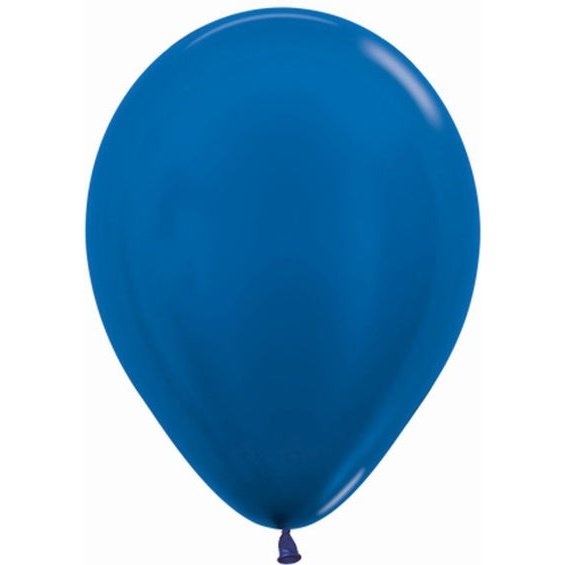 Globo de látex azul metalizado- pack 12 uds