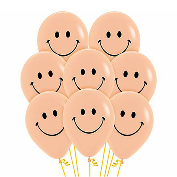 Globo de látex rosa sonrisitas - pack 12 uds.