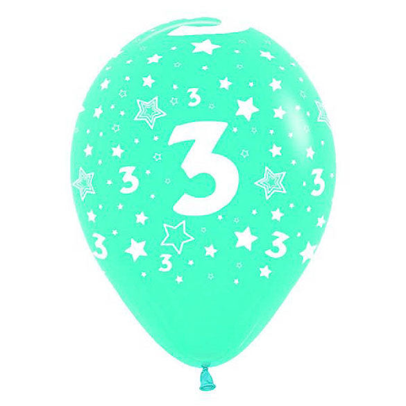 Globos de látex multicolor 3 años - pack 12 uds.
