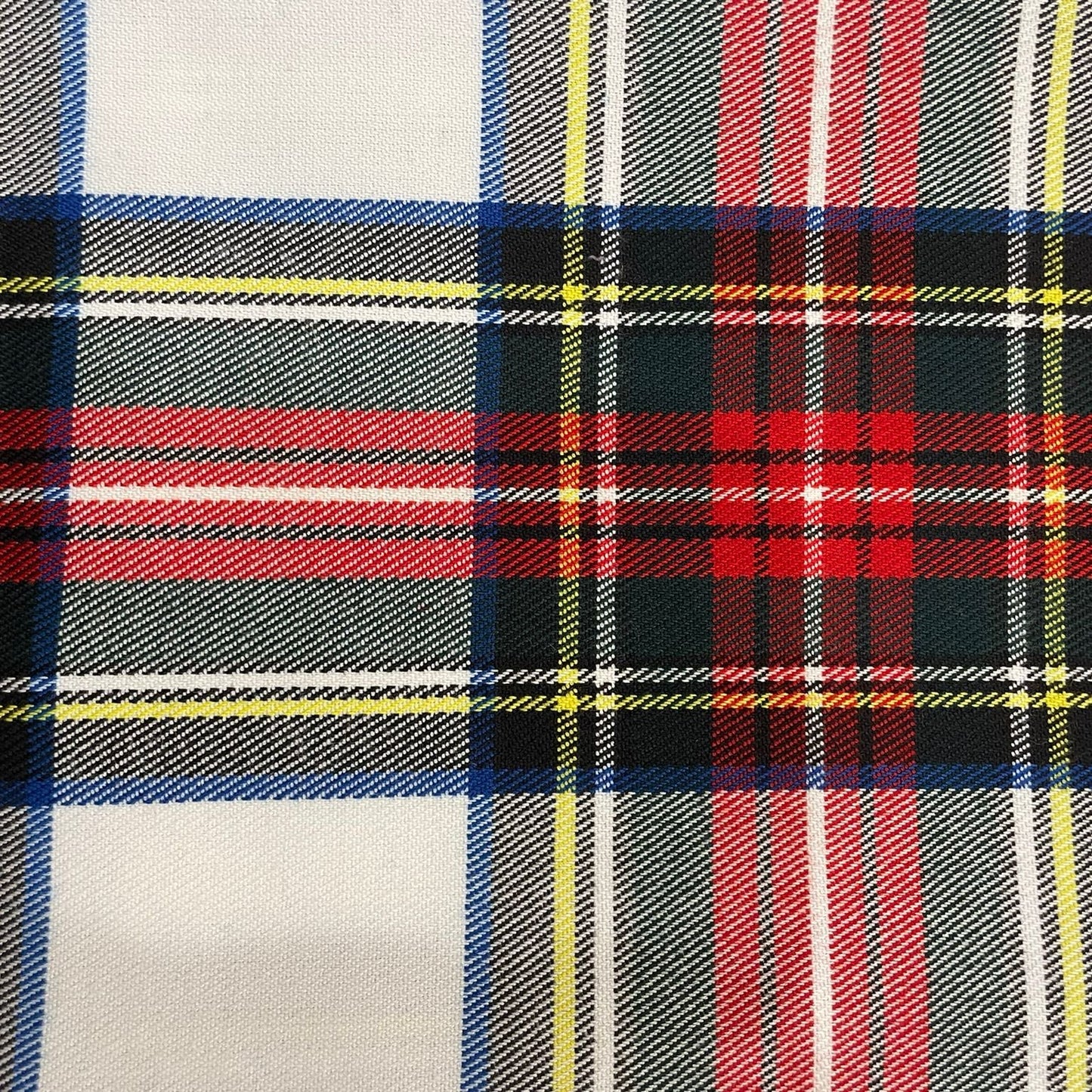 Lazo de tela tartan fondo blanco