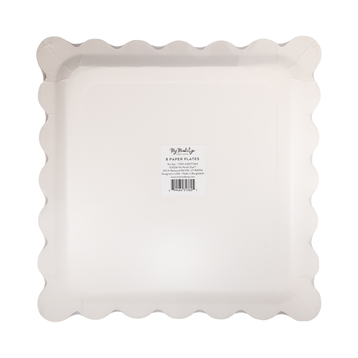 Plato cuadrado grande crema con borde ondulado naranja oscuro- pack 8 uds.