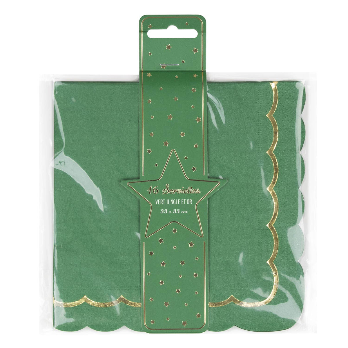 Servilletas grandes verdes festoneadas- pack 16 uds.