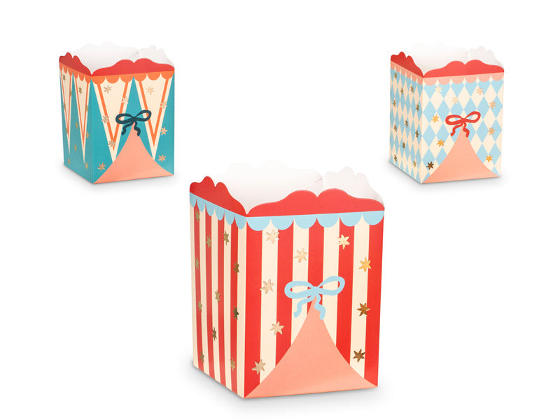 Cajas merienda circo - pack 3 uds.