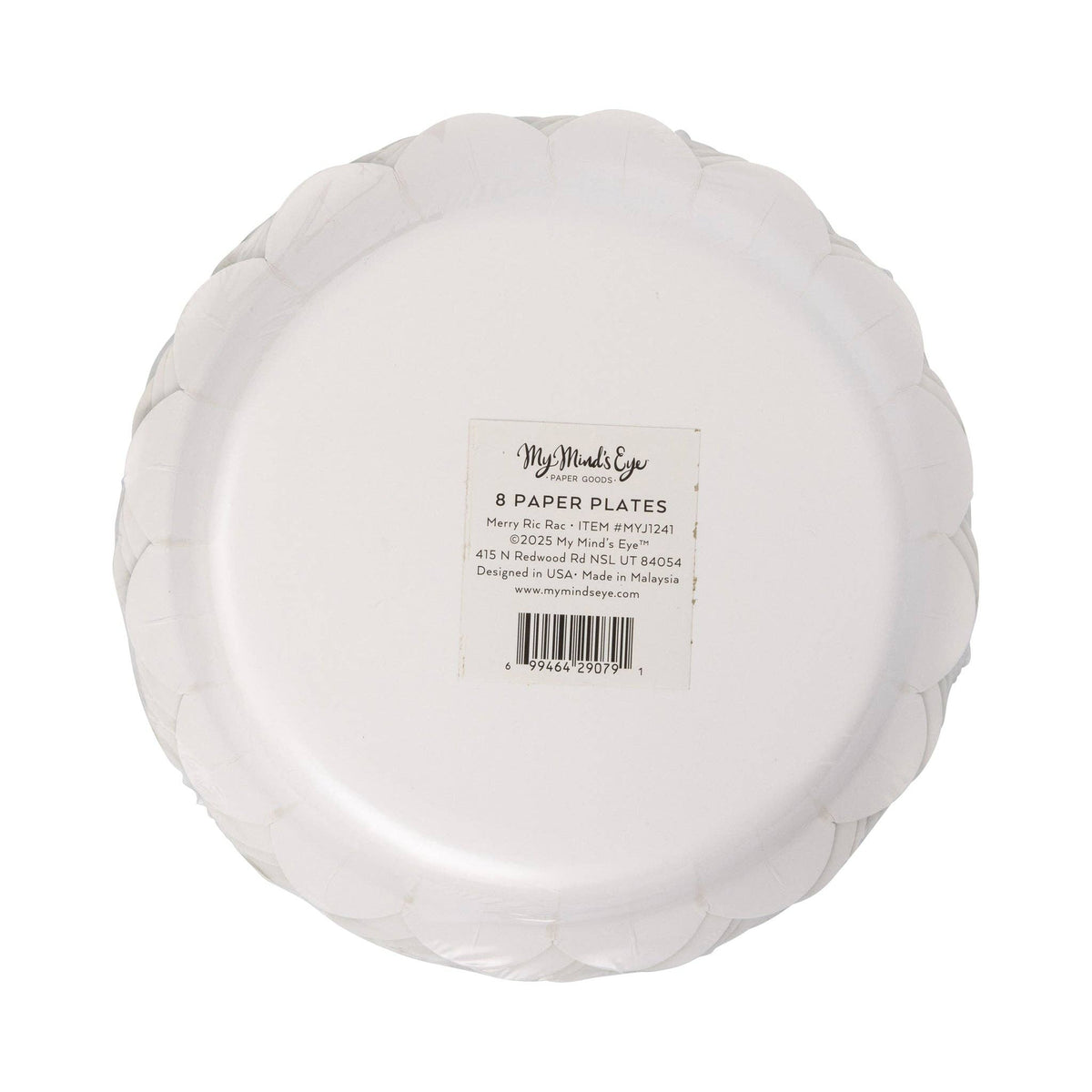 Plato pequeño verde y rojo festoneados-pack 8 uds.