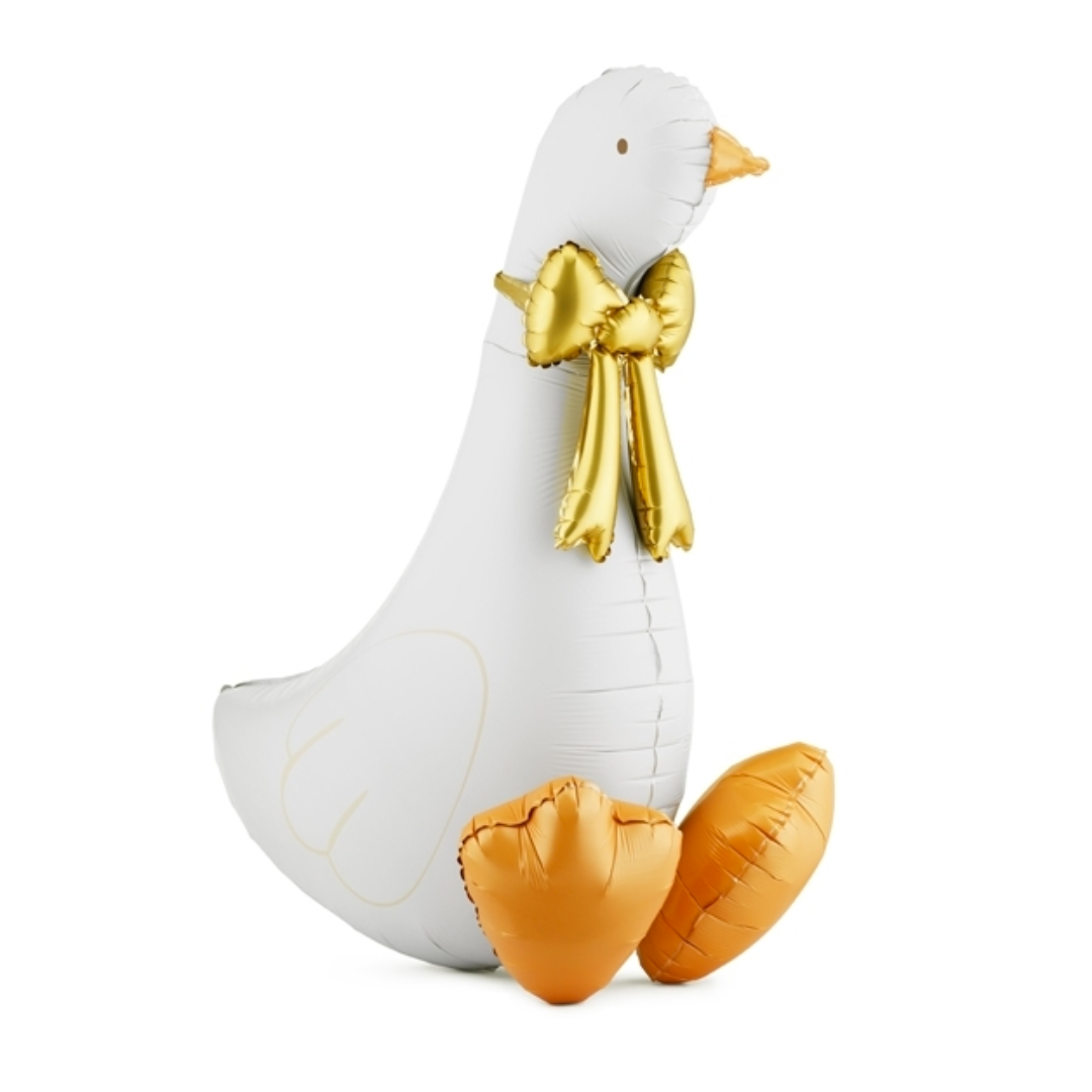 Globo foil ganso con lazo grande para inflar con aire.