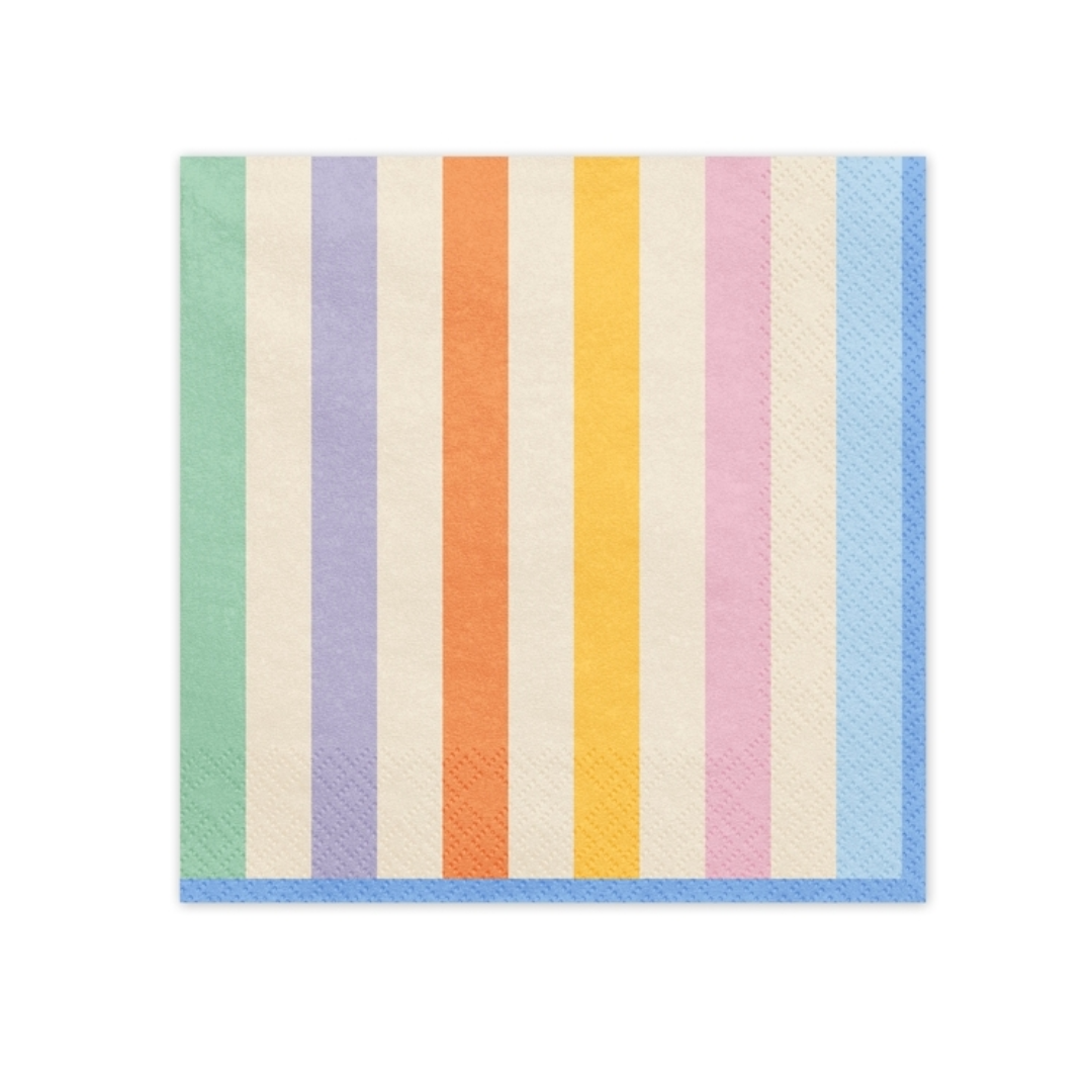 Servilletas Rayas de colores – Pack 20 uds.