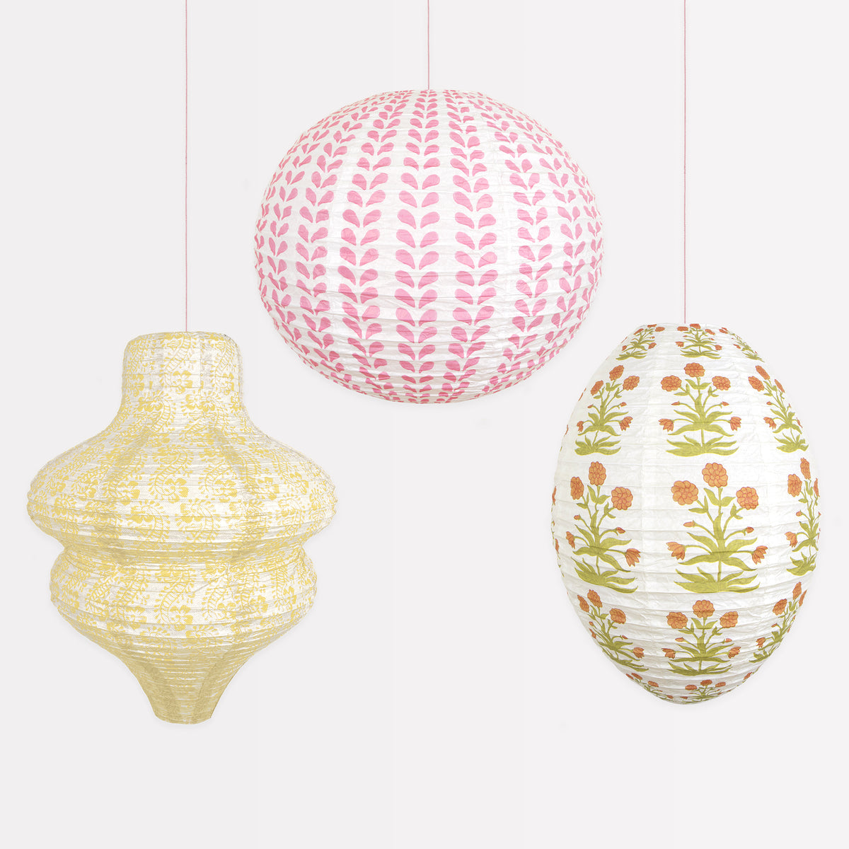 Farolillos de papel estampados Molly Mahon - Pack 3 uds.