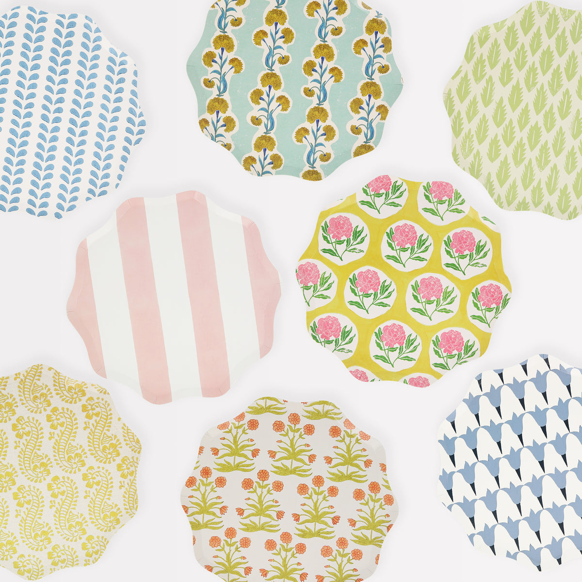 Platos florales Molly Mahon pequeños - Pack 8 uds.