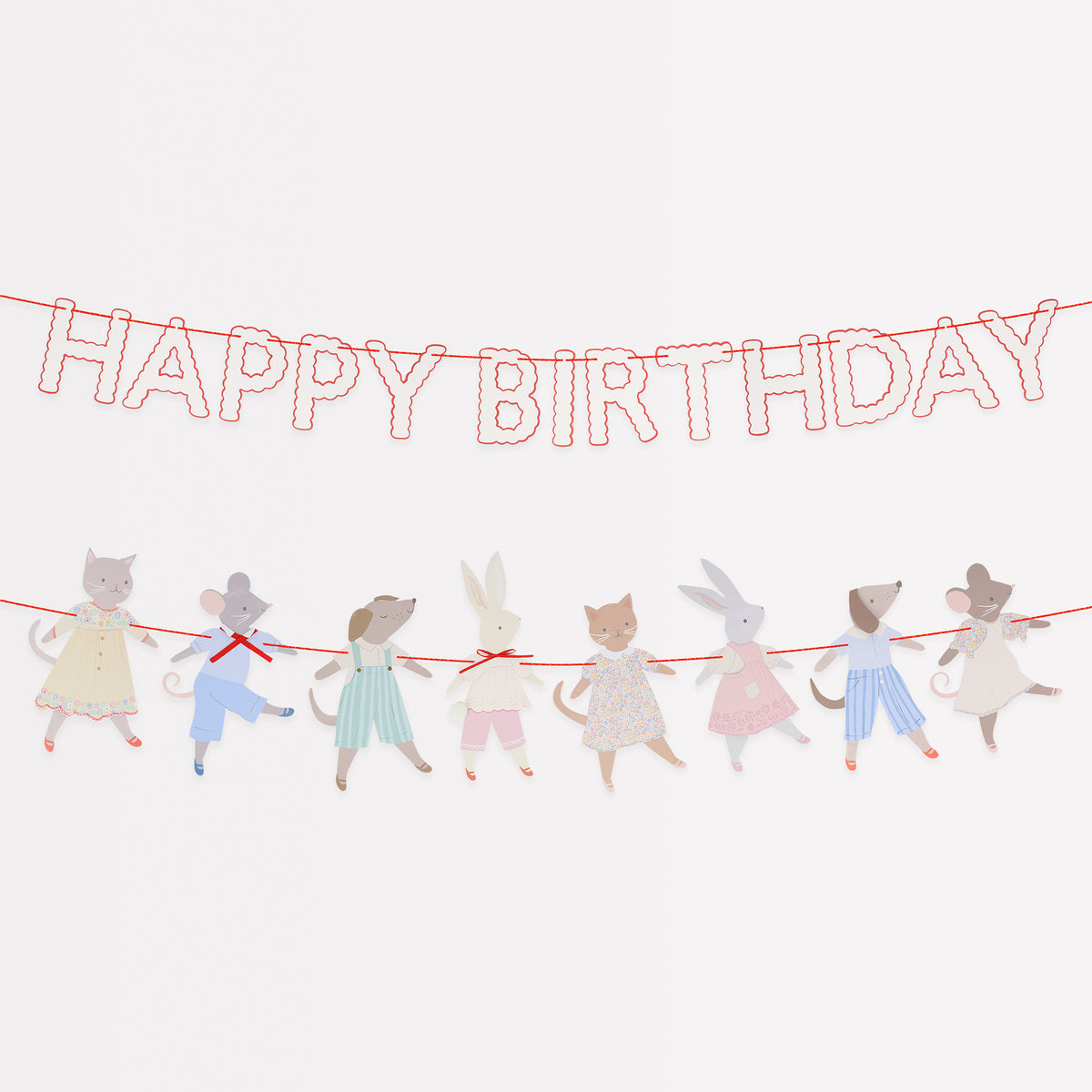 Guirnalda Happy Birthday animal friends