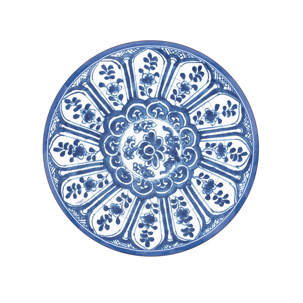 Plato estampado porcelana azul pequeño- pack 8 uds.