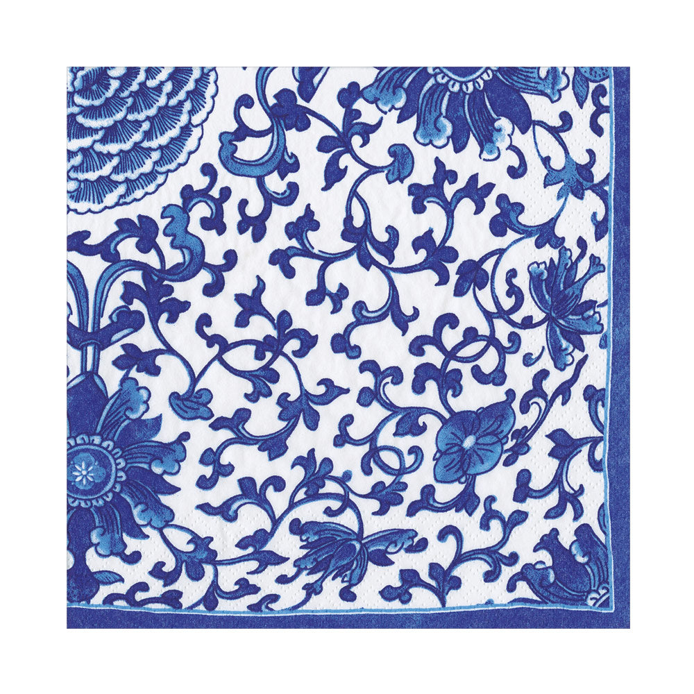 Servilleta estampado porcelana azul grande- pack 20 uds.