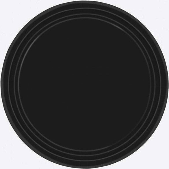 Platos Negros lisos Plastic Free 18 cm, Pack 8 u.