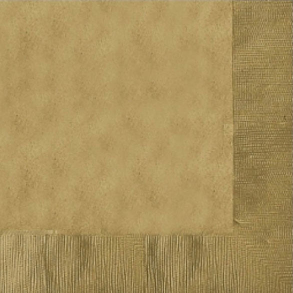 Servilletas lisas doradas 25 x 25 cm, Pack 20 u.
