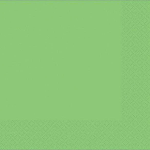 Servilletas lisas verde pistacho 25 x 25 cm, Pack 20 u.